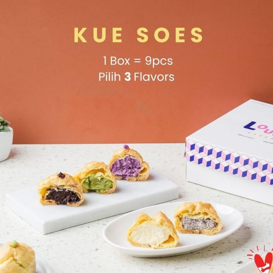 Loure Cakery 9Pcs Kue Soes Vla Kue Sus Vla Halal Choux Cream Isi 9 Pcs