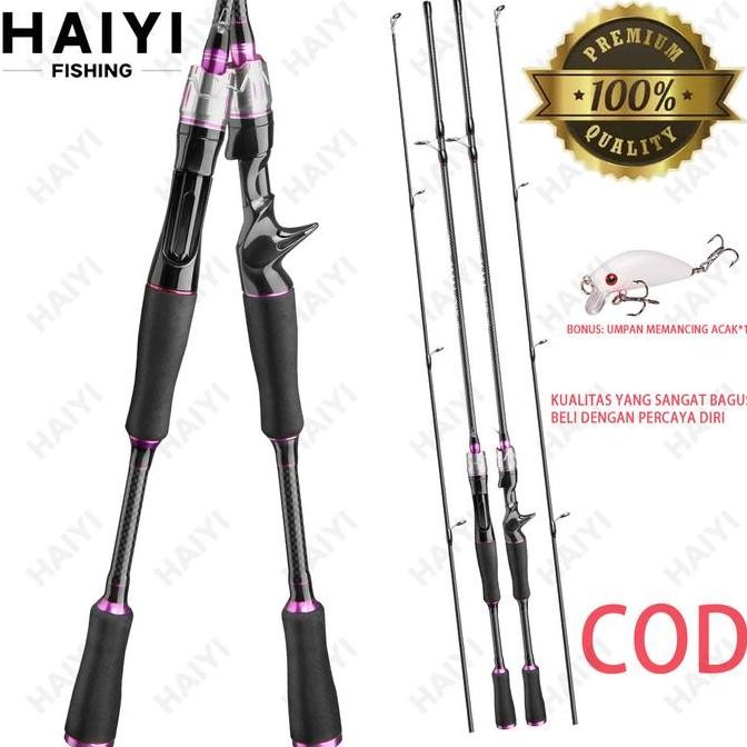 HAIYI FISHING Joran Pancing 1.65m/1.8m/2.1m Fishing Rod Carbon Resistansi maksimum 8KG Fishing Pole 