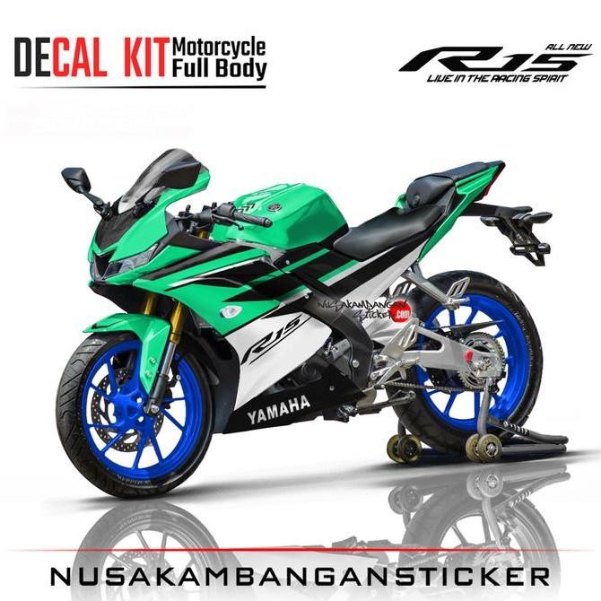 Stiker R15 V3 VVA 155 - Hijau Tosca swing Motorcycle Original