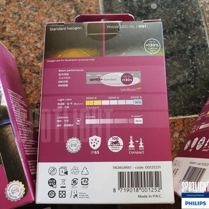 Philips LED HS1 H4 Lampu Motor Ultinon Moto LED Motorcycle Original