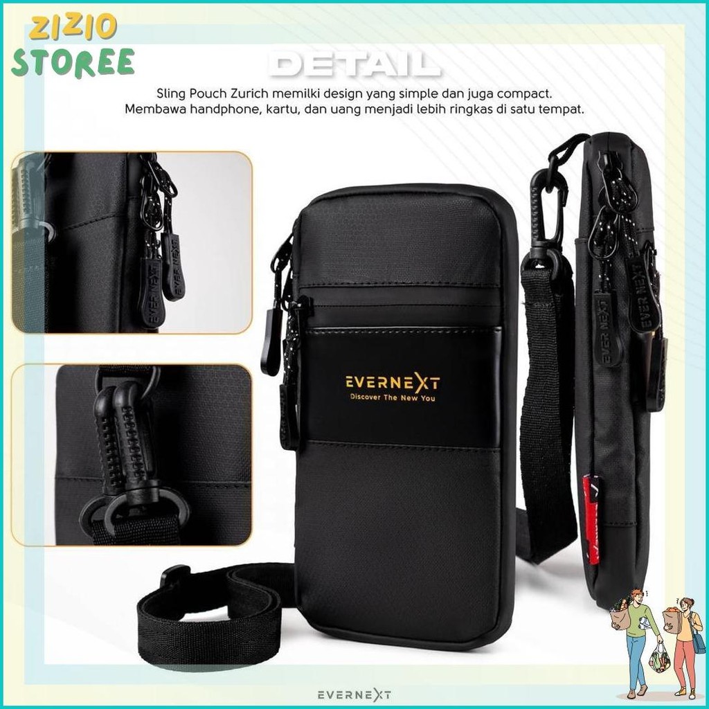Viral Evernext - Sling Phone Pria Tas Gantung Leher Waterproof Sarung Handphone Dompet Kartu Anti Ai