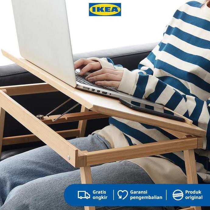PROMO - IKEA FELFRITT Meja Laptop / Nampan Makanan Minuman Tempat Tidur dari Bambu 58x32x27 cm