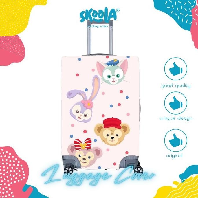 TERBARU - Skoola Sarung Koper Luggage Cover Sarung Pelindung Koper Medium 22-25 Inch New Motif