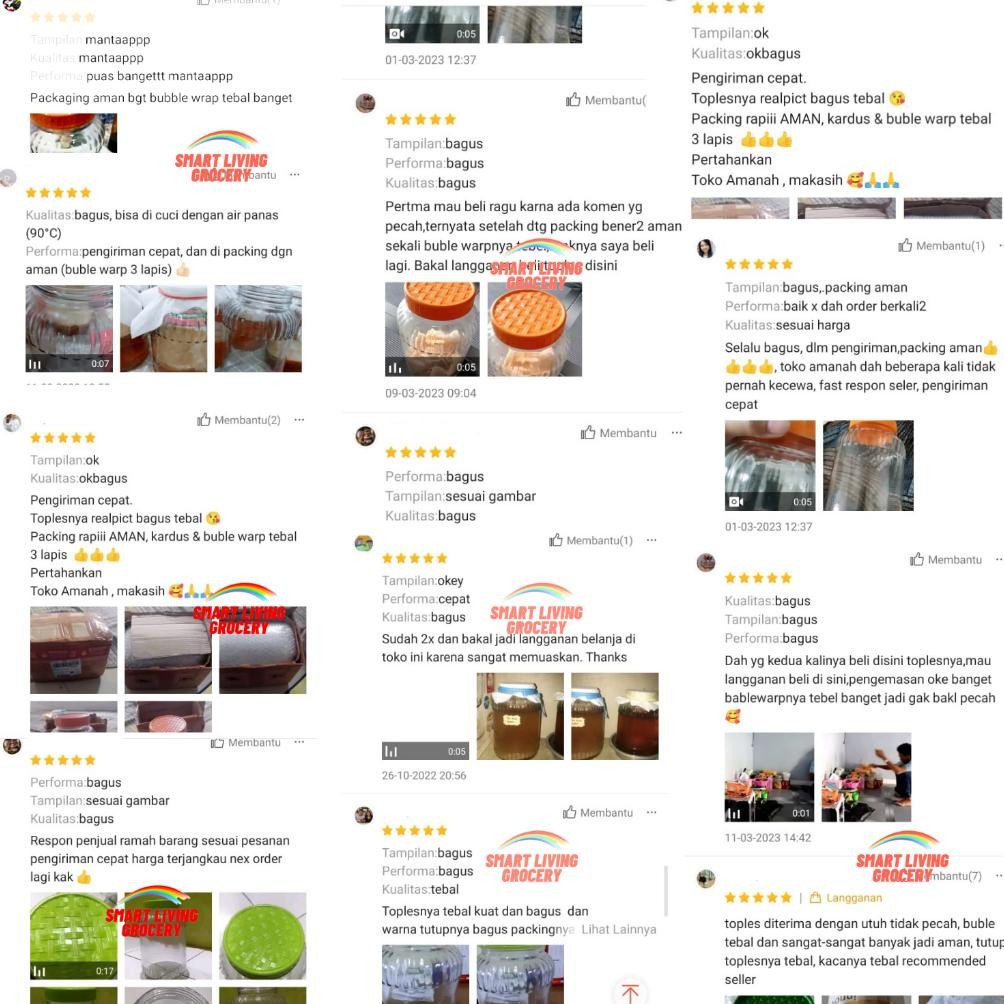 Baru TOPLES KACA KOTAK KEDAP UDARA 3,5 LITER TOPLES BOTOL JAR TEMPAT WADAH PENYIMPANAN KEDAP UDARA L