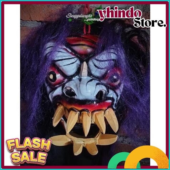 DISKOM GEDRUKAN TOPENG MOSTER GEDRUK /TOPENG SPON MAINAN GIGI KAYU SERAM /TOPENG GERDUK