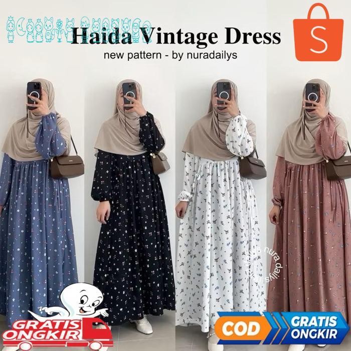 Gamis Wanita Elegan Mewah Haiza & Haida Daily Dress By Nuradailys 100% Ori