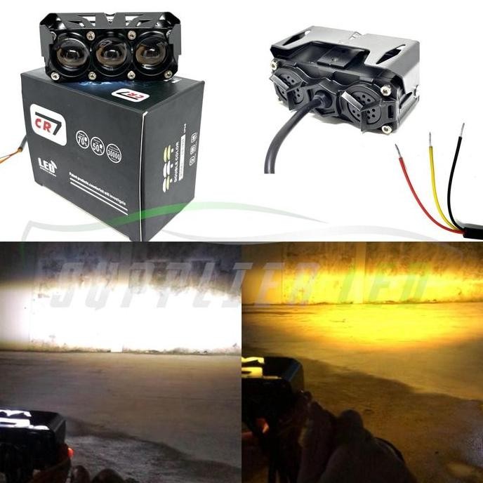 Promo Lampu Tembak Sorot Led 3 Mata Cr7