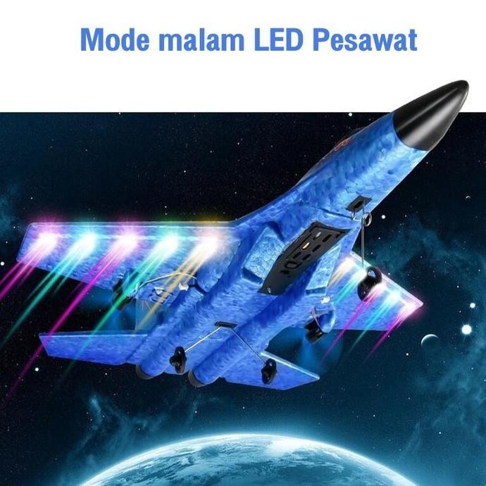 tatajoy Mainan Pesawat Terbang baterai pesawat remote control toys pesawat rc lampu Glider Airplane 