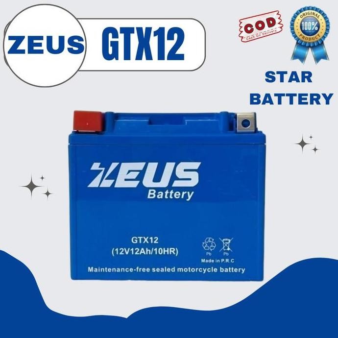 Aki Motor Piaggio Lx 4T , Mp3 , X9 Gtx12 Aki Gel Aki Kering Zeus High