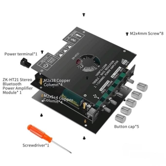 Zk-Ht21 160Wx2 + 200W Amplifier 2.1 160Wx2 + 200W Bluetooth