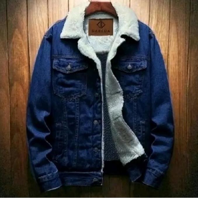 Jaket Jeans Denim Pria Kekinian/Jaket Sherpa Denim Pria Wanita Terbaru