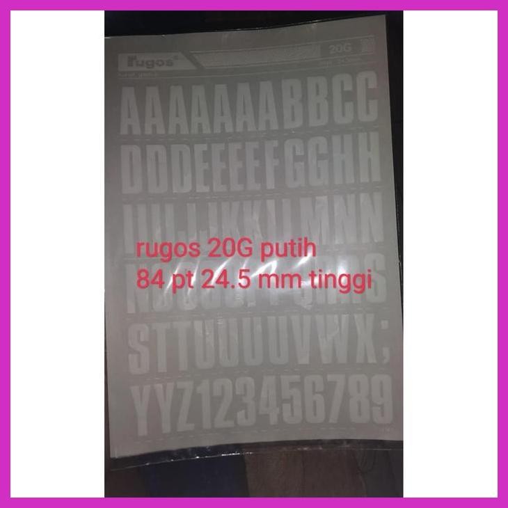 (SEKOLAH) RUGOS HURUF JUMBO WARNA PUTIH TIPE 20 G 24.5MM PACKING AMAN