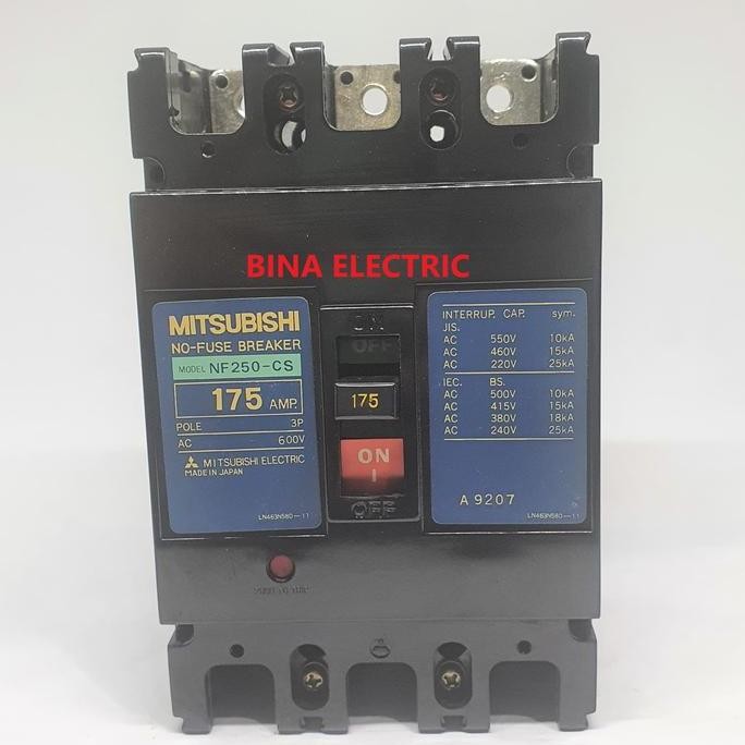 Promo MCCB Mitsubishi NF250-CS 3P 175A / NFB Mitsubishi NF250CS 3P 175A COD