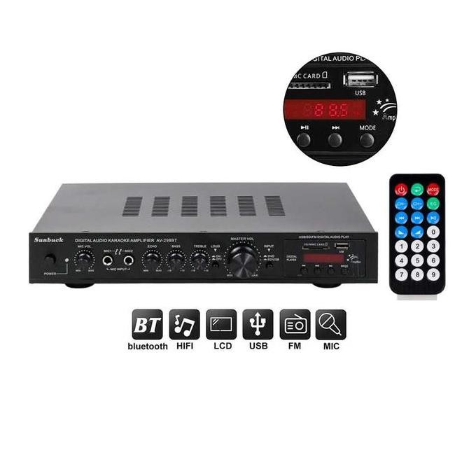 Sunbuck Ampli Bluetooth Audio Amplifier Karaoke 5 Ch Remote 2000 Watt
