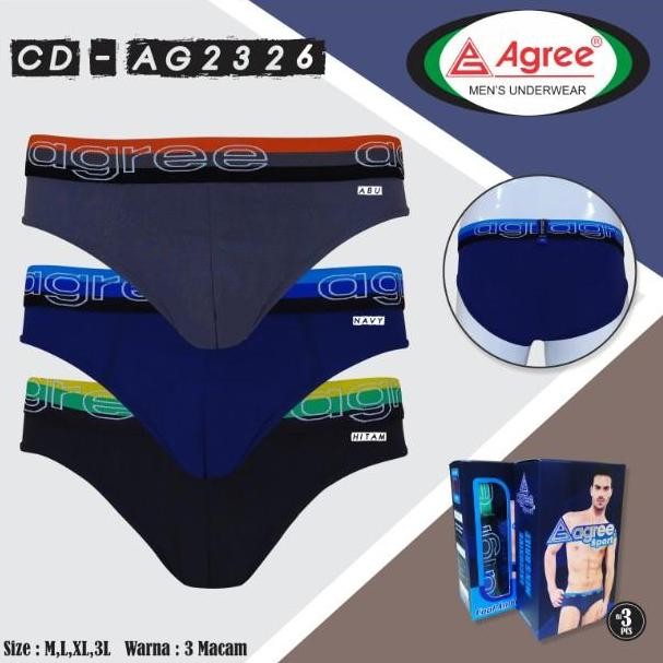 Promo ISI 3 Pcs CD PRIA AGREE 2326 CELANA DALAM PRIA M-XXL COD