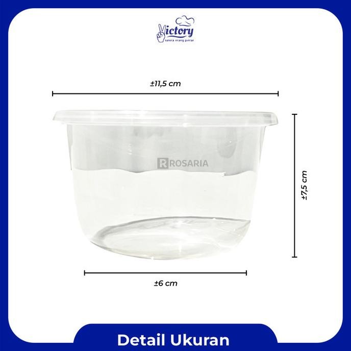 Thinwall Roundbowl 500 Ml Victory Mangkok Bulat Wadah Plastik Bening Food Container Ready