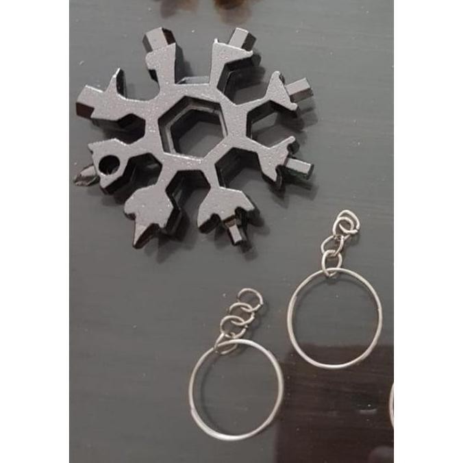 Scrabber 18 In 1 Kunci Multifungsi Serbaguna Motif Gantungan Kunci Pelapisan Logam