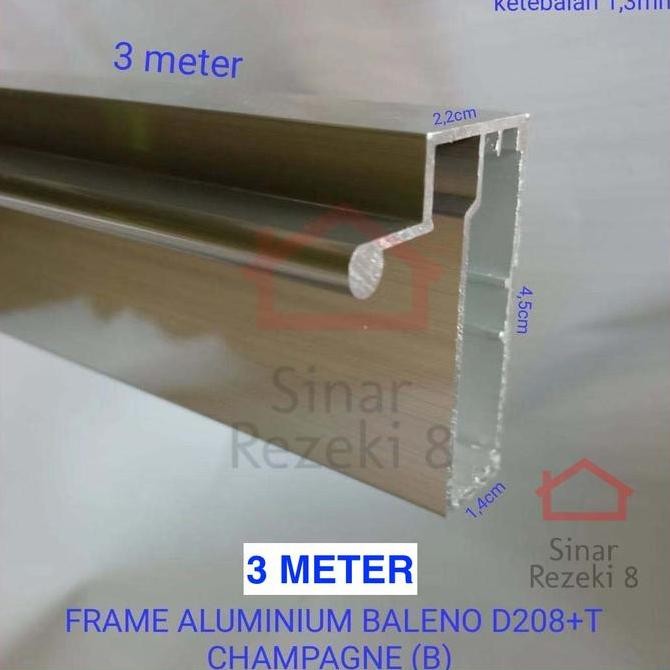 TERLARIS - FRAME Profil Aluminium SS Handle Kaca Pintu Lemari Kitchen FHD 128