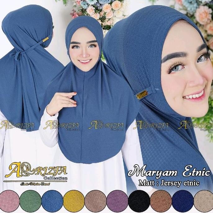 Promo READI STOCK JILBAB HIJAB INSTAN MARYAM ETNIC ORI ARRIZFA Nyaman Kerudung Muslim COD