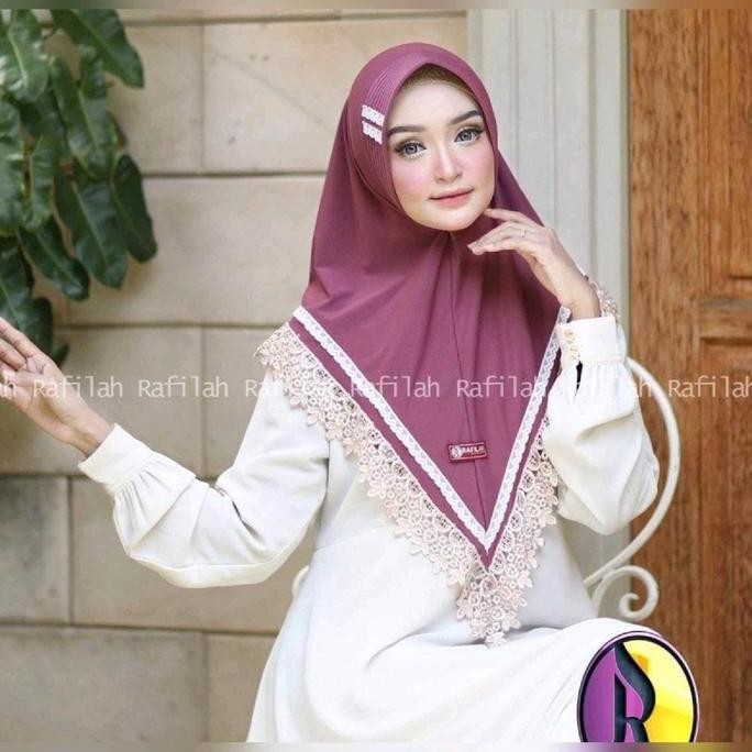 Promo Jilbab Instan Rempel Renda ORI Rafilah COD