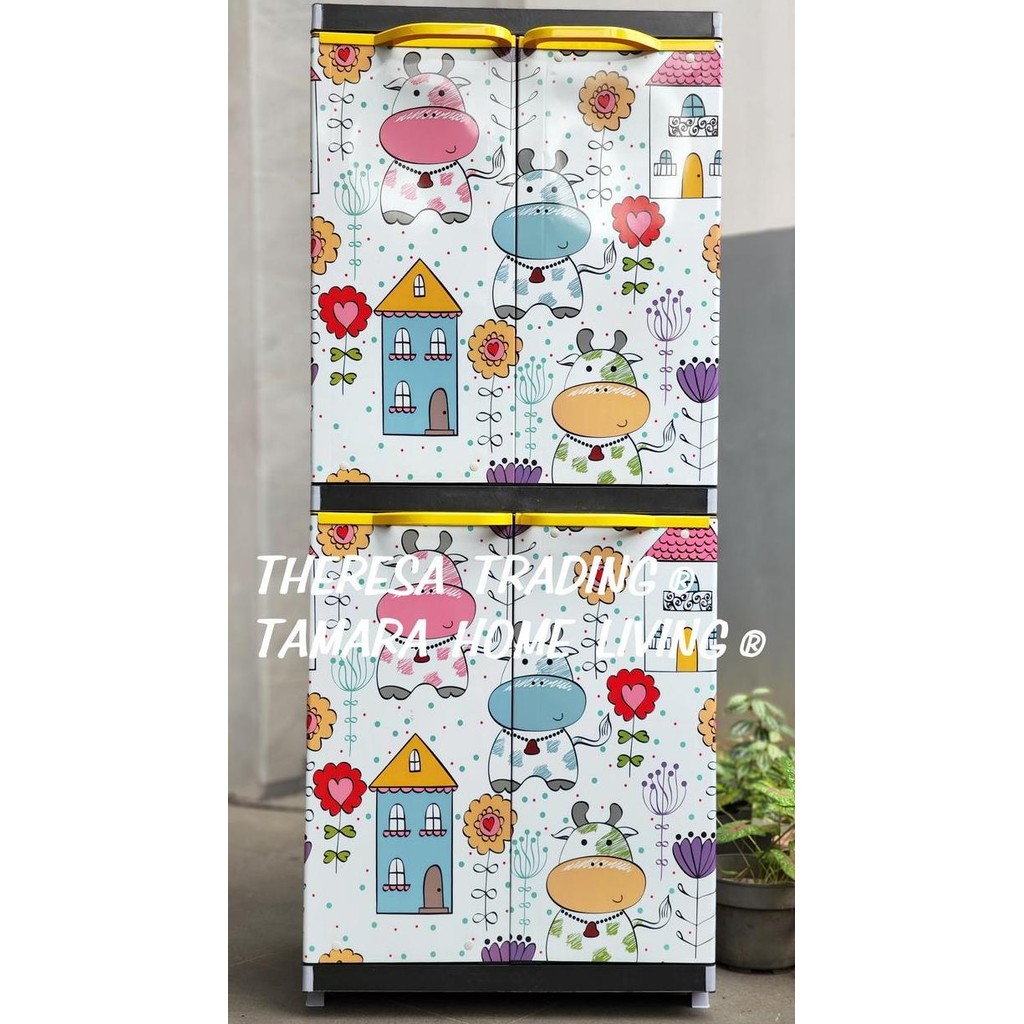 LEMARI PLASTIK JUMBO SUSUN 4 KARAKTER PRINTING