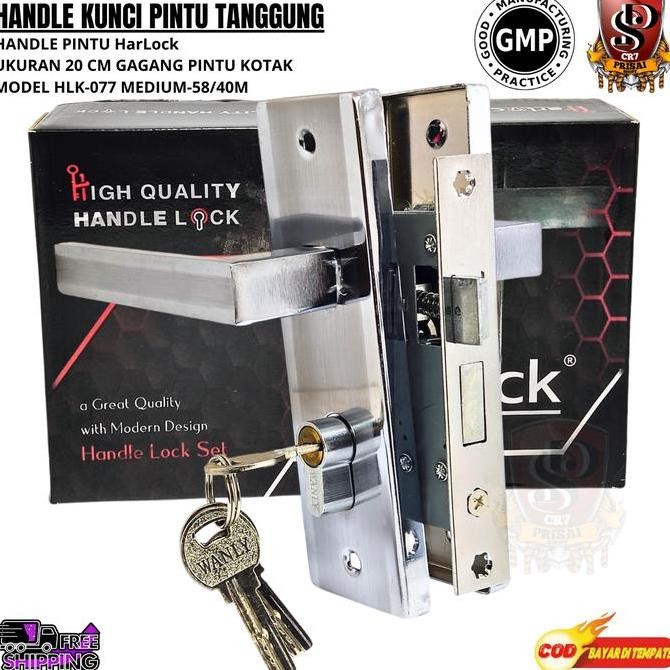 kunci pintu rumah ukuran tanggung/handle pintu rumah 1set gagang model kotak terbaru