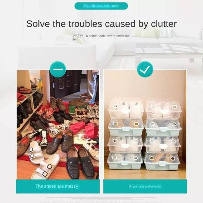 Kotak Sepatu Shoe Box Plastik Transparan Box Sepatu Shoe Storage Box