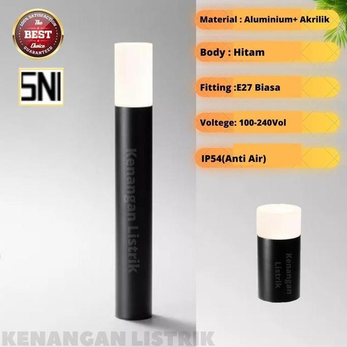 Lampu Pilar Taman Pagar Hias Bulat Outdoor E27