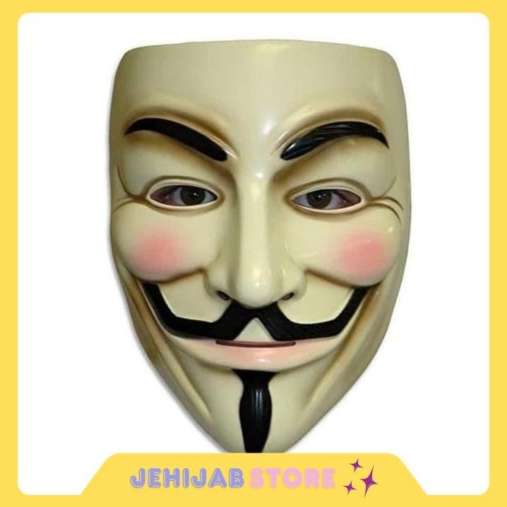 VENDETTA MASK TOPENG VENDETA TOPENG HALLOWEEN ANONYMOUS TOPENG SERAM PLASTIK BY JEHIJABSTORE GRATIS 