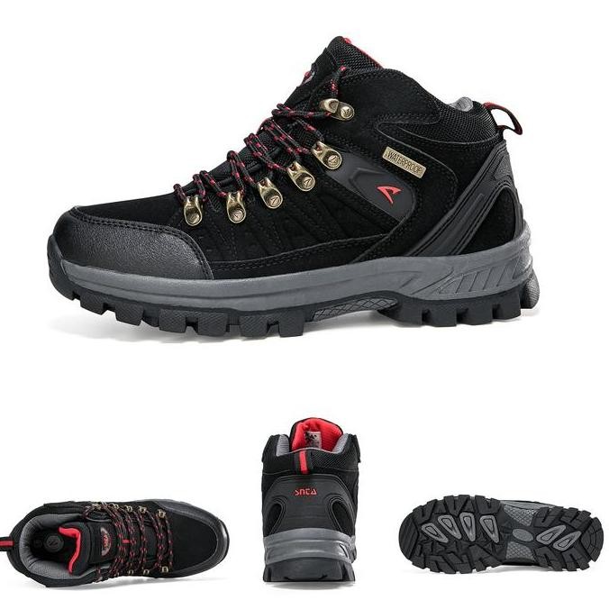 Sepatu Gunung/ Trekking/Hiking/Outdoor Snta 469 Black Red  -Size 46