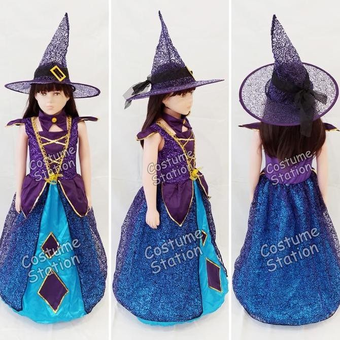 Kostum Witch / Costume Nenek Sihir, Penyihir Halloween Anak Perempuan