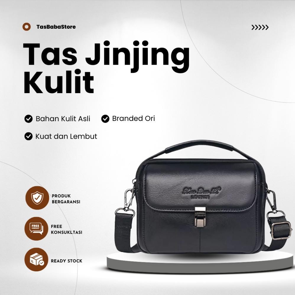Tas Selempang Slempang Kecil Hp Dompet Pria Kulit Asli 0272 Shoulder Bag Tas Jinjing Pria Import Ker