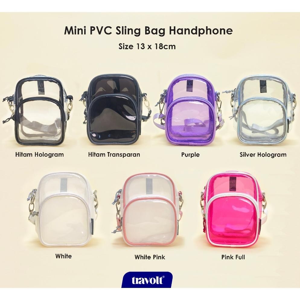 Mini Sling Bag - Tas Hp Travolt - Tas Pvc Transparan - Tas Selempang - Mini