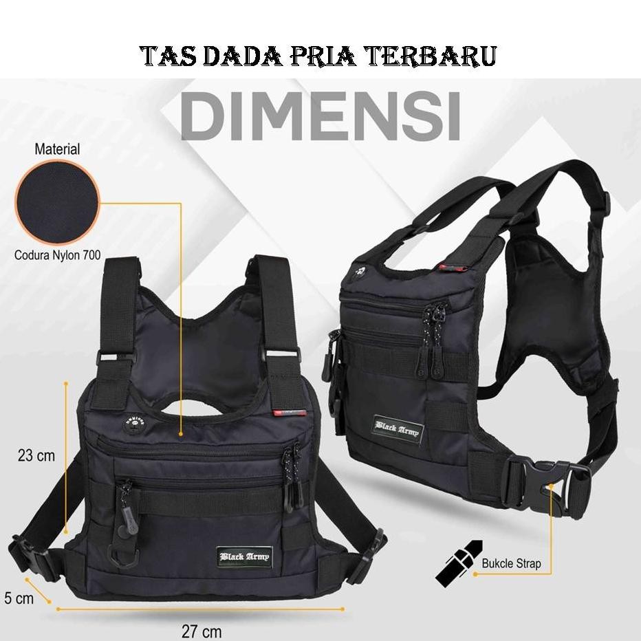 Tas dada Pria Terbaru 2022 Anti air Tas Depan dada Tactical Army Murah Tas Holder Hp Motor Waterfoop