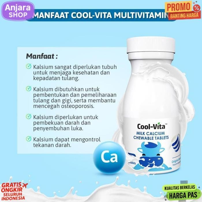 Promo Coolvita Peninggi Badan 30 Tablet Kalsium Peninggi Badan Anak - Coolvita Calcium | Kalsium Ana