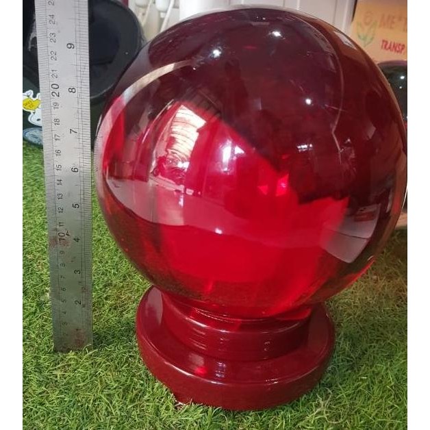 Bola Red Kristal Feng Shui Jumbo ukuran 20cm + Tatakan sesuai foto (cl