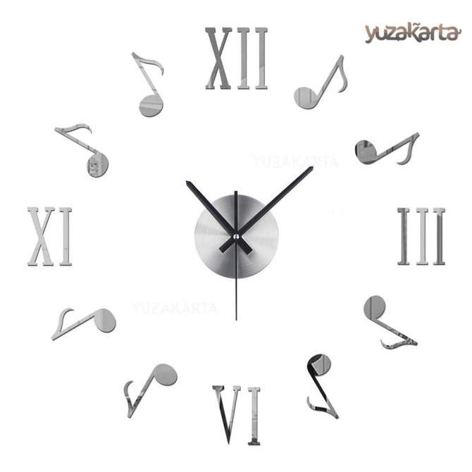 JAM DINDING DIY CLOCK JAM TEMPEL QUAVER NOTE MUSIK MUSIC NOT BALOK
