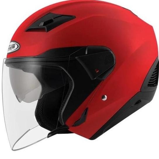 Zeus Zs611 Z611 Matt Red Half Face