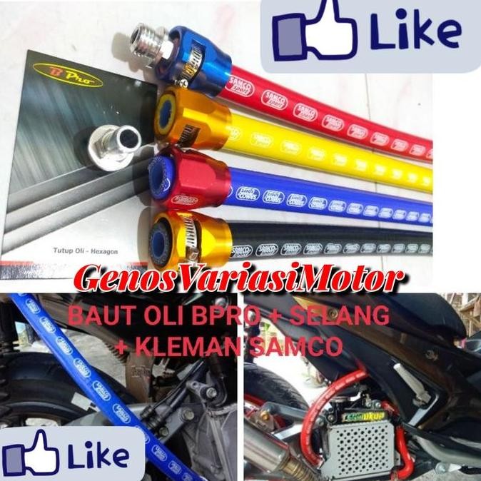 DE152 >> Paketan Selang hawa samco sport + kleman Baut oli hawa Bpro Nmax aerox