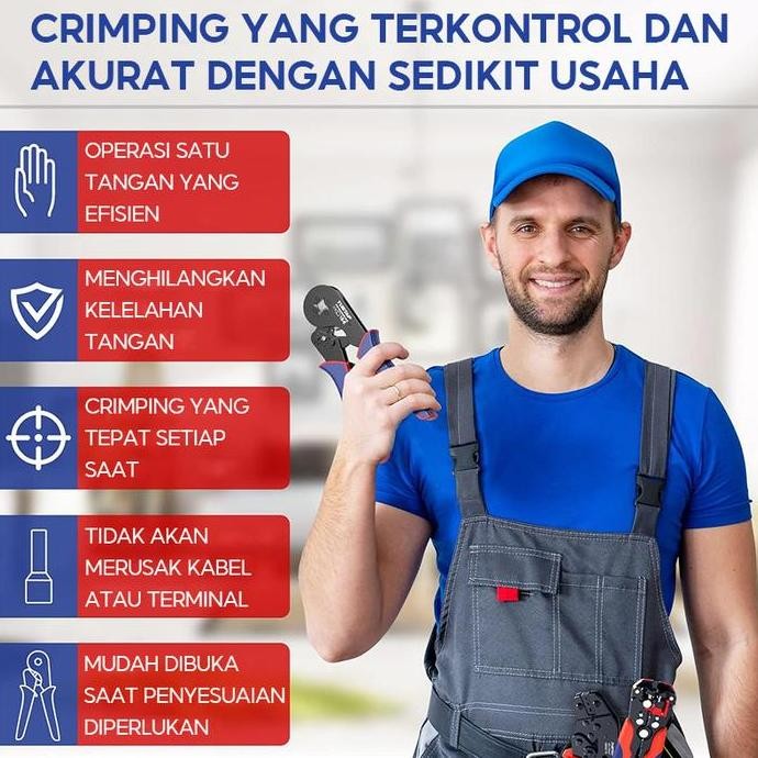 TUBTAP Penari Kawat Otomatis Tang Pemotong Kawat Memotong Mesin Crimping Electrician Penekanan Poton