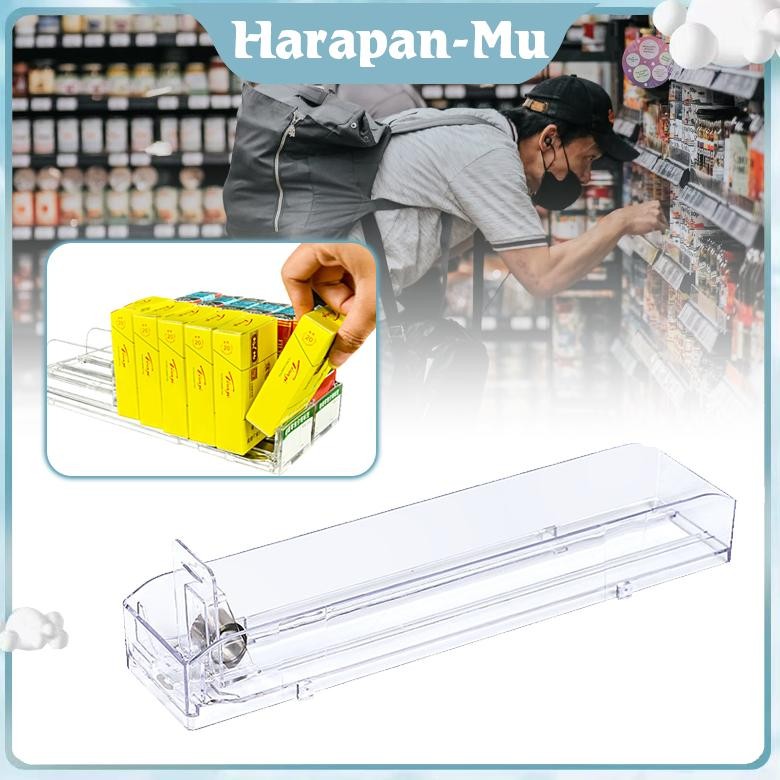 UGNDA Rak Rokok Acrylic Pusher 28 Cm Otomatis Magnet Minimarket Supermarket Rak Rokok Akrilik