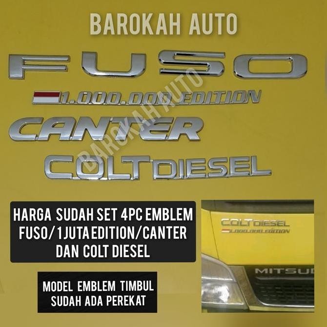 Logo Mobil Emblem Set Fuso 1 Juta Edition Canter Colt Diesel Harga 4Pc Best Quality