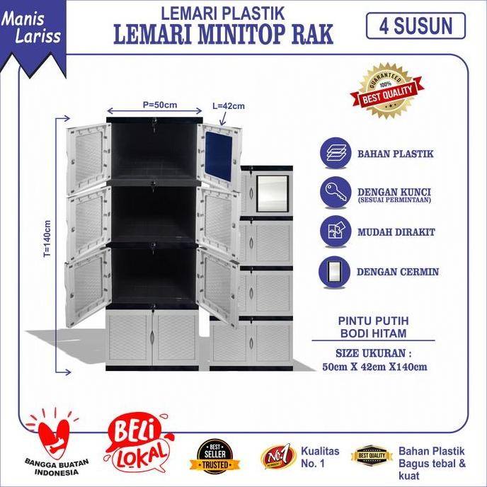 Promo LARIS MANISS Lemari Baju Plastik / Lemari Pakaian Plastik / Lemari Plastik Susun Motif Timbul 