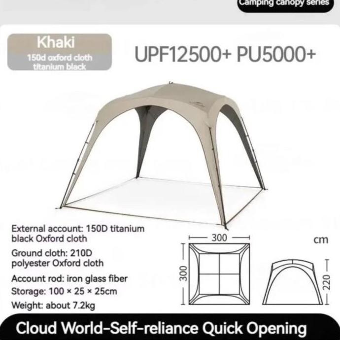 NATUREHIKE AUTOMATIC SHELTER TENT TI BLACK TENDA SHELTER AUTOMATIC CAMPING OUTDOOR JGS