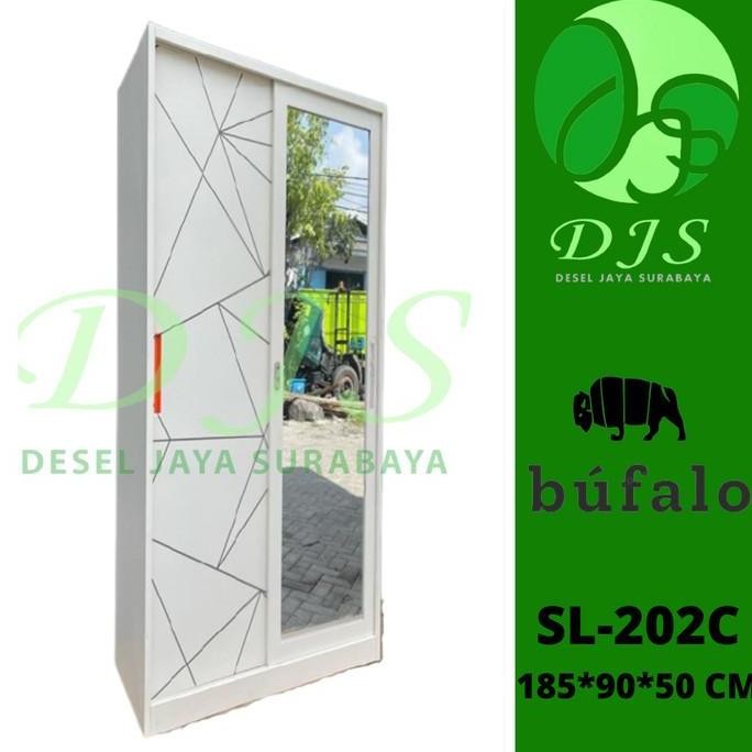 Promo Lemari Baju Sliding Besi WD-SL302C - Lemari Baju Sliding - lebar 90 cm COD