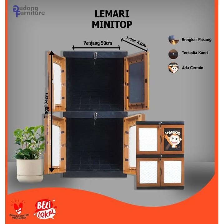 Promo Lemari Plastik Tebal / Lemari Baju Plastik / Lemari Pakaian Plastik Dengan Kunci Dan Dengan Ka
