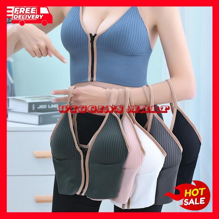BRA SPORT GYM BRA OLAHRAGA WANITA ZIPPER MODEL RESLETING TANK TOP SEXY BH23 FREE ONGKIR