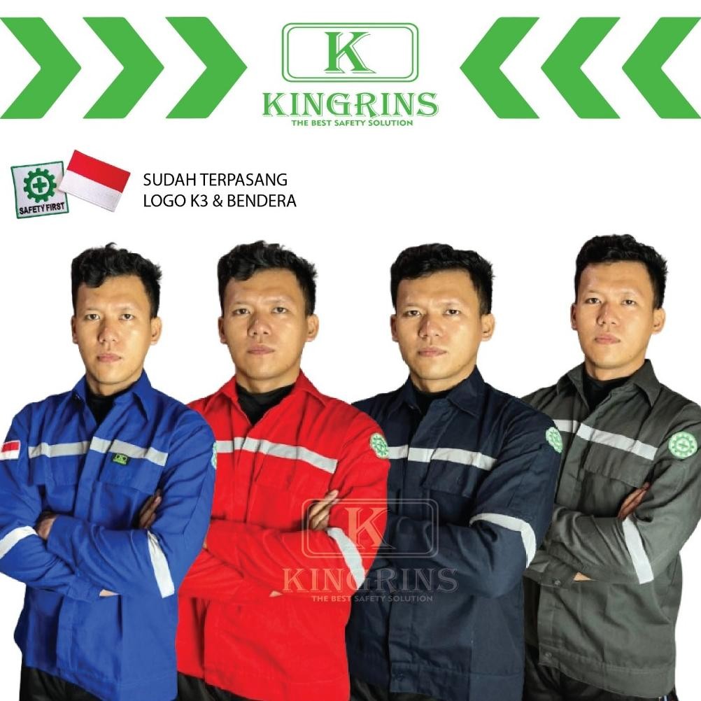 Baju kerja / Wearpack atasan / Baju seragam safety / Wearpack atasan KINGRINS lengkap dengan logo k3