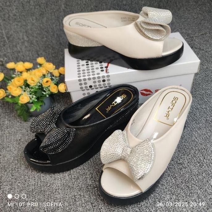 [BISA COD] SOFIYA ORI 8295 14 SANDAL WEDGES KOREAN STYLE/ SANDAL PITA/ WEDGE WANITA IMPOR/ SANDAL PE
