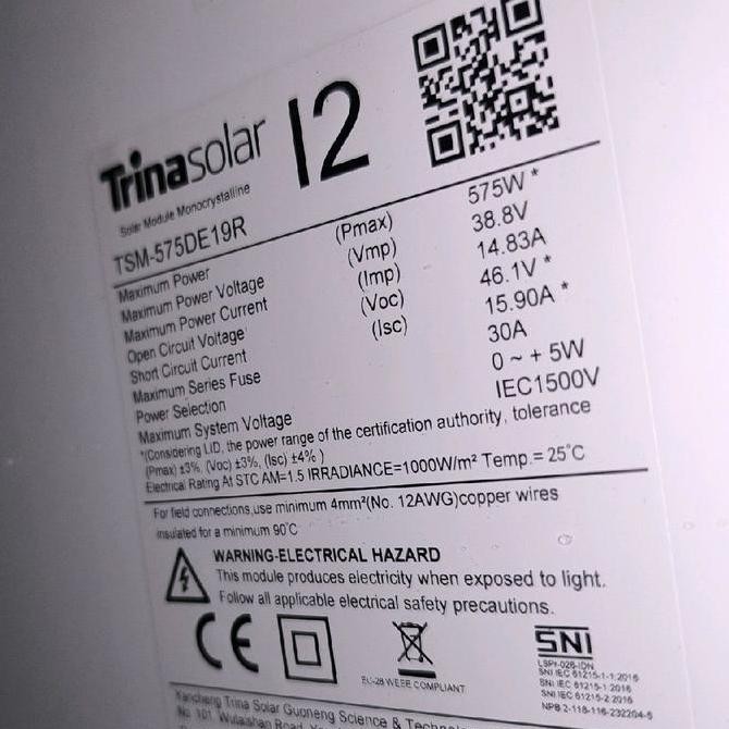 PANEL SURYA TRINA SOLAR 500WP 550WP 575WP 590WP 620WP 665WP 720WP 800WP MONOCRYSTALINE PERC HALF CEL